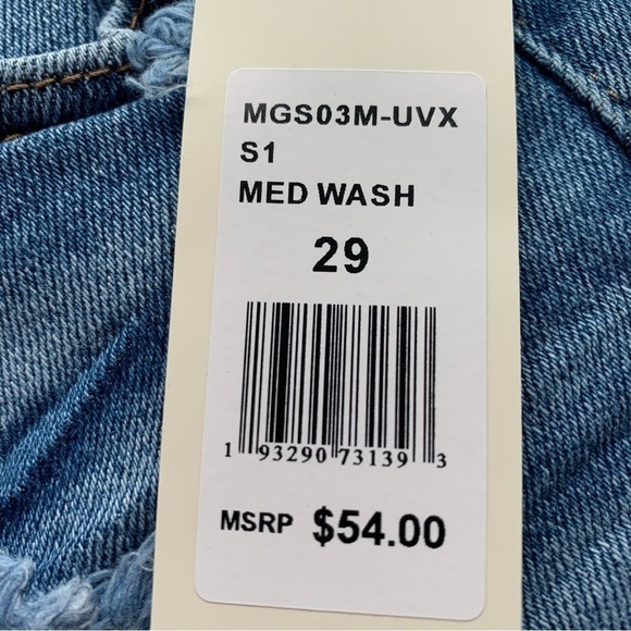 MADDEN GIRL Destroyed Long Cut-Off Jeans Shorts Size 29 / 8 NEW - Picture 7 of 8